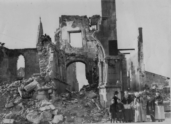 French church at Attigny, destroyed