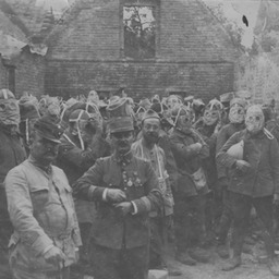 French colonial troops from Senegal wearing gas masks, 1916 (2 of 2)